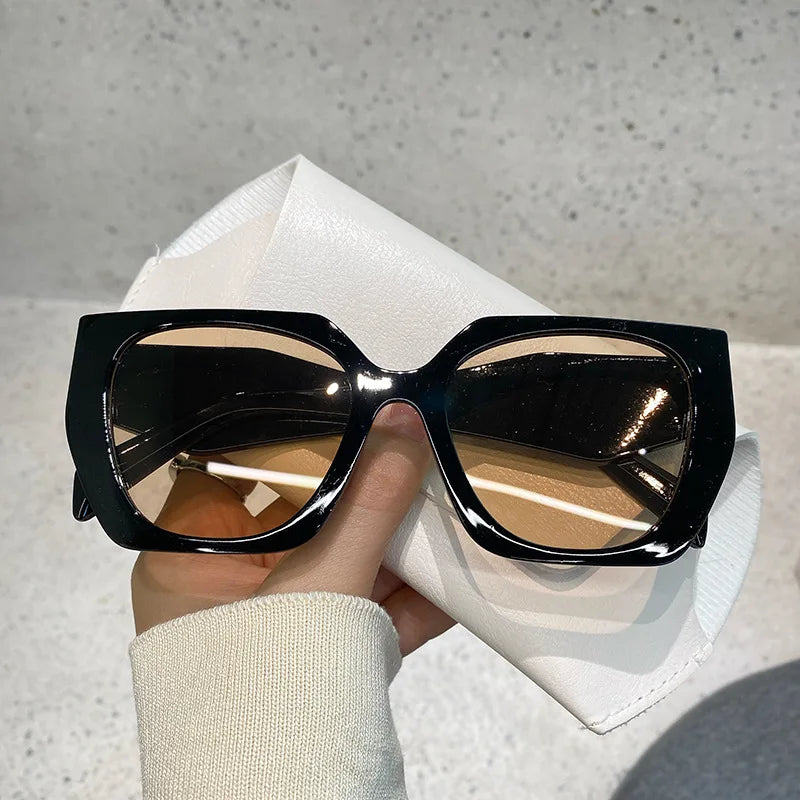 Vintage Brand Designer Polygon Sunglasses Women For Men Fashion Sun Glasses Trendy Punk Ladies Orange Big Shades-Dollar Bargains Online Shopping Australia