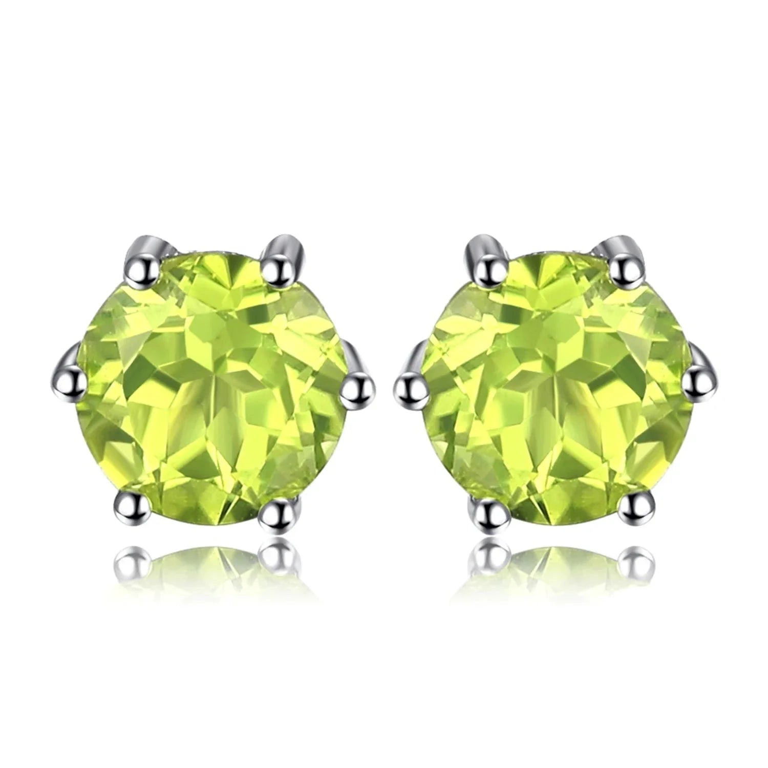 Genuine Peridot Blue Topaz Amethyst Citrine Garnet 925 Sterling Silver Stud Earrings for Women Colorful Gemstone