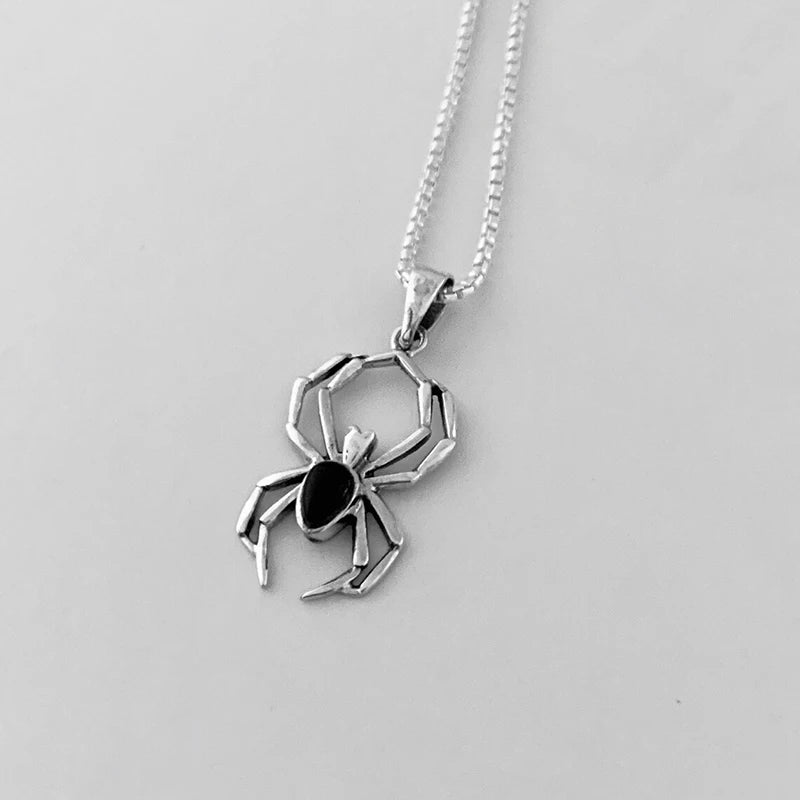 Spider Animal Pendant Necklace for Girls Silver Color Chain Necklace Y2K Style Women Neck Accessories Trendy Jewelry-Dollar Bargains Online Shopping Australia