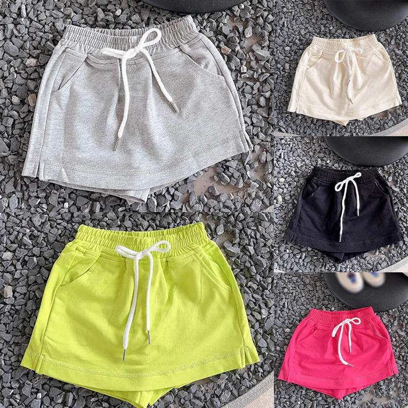 Children Clothing Girls Shorts Spring Summer Simple Style Solid Color Pants Culottes Baby Korean Casual Simple Girls Pants-Dollar Bargains Online Shopping Australia