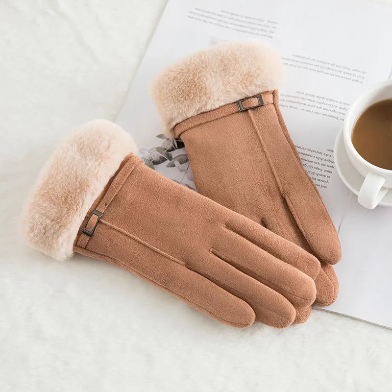 Winter Women Gloves Hand Warmer Thermal Fleece Lined Guantes Full Finger Ladies Mitten Touchscreen Waterproof Bike Cycling Glove-Dollar Bargains Online Shopping Australia