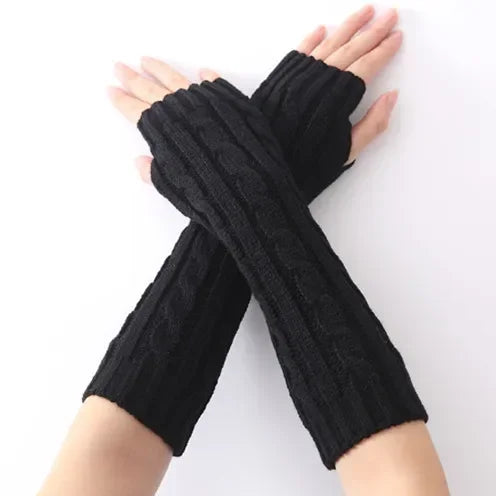 Long Fingerless Gloves Women‘s Mitten Winter Arm Warmer Knitted Arm Sleeve Fine Casual Soft Girls Goth Clothes Punk Gothic Glove-Dollar Bargains Online Shopping Australia