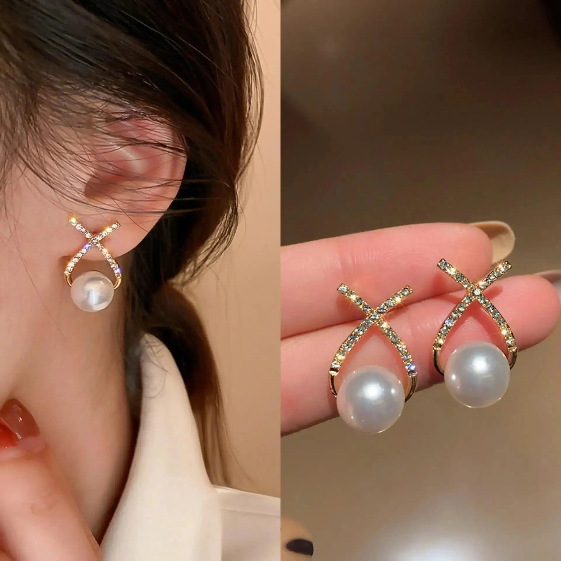 925 Silver Needle Korean Fashion Imitation Pear Earrings For Women Jewelry Luxury Women's Heart Stud Earrings-Dollar Bargains Online Shopping Australia