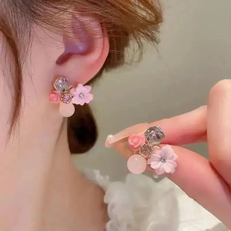 925 Silver Needle Korean Fashion Imitation Pear Earrings For Women Jewelry Luxury Women's Heart Stud Earrings-Dollar Bargains Online Shopping Australia