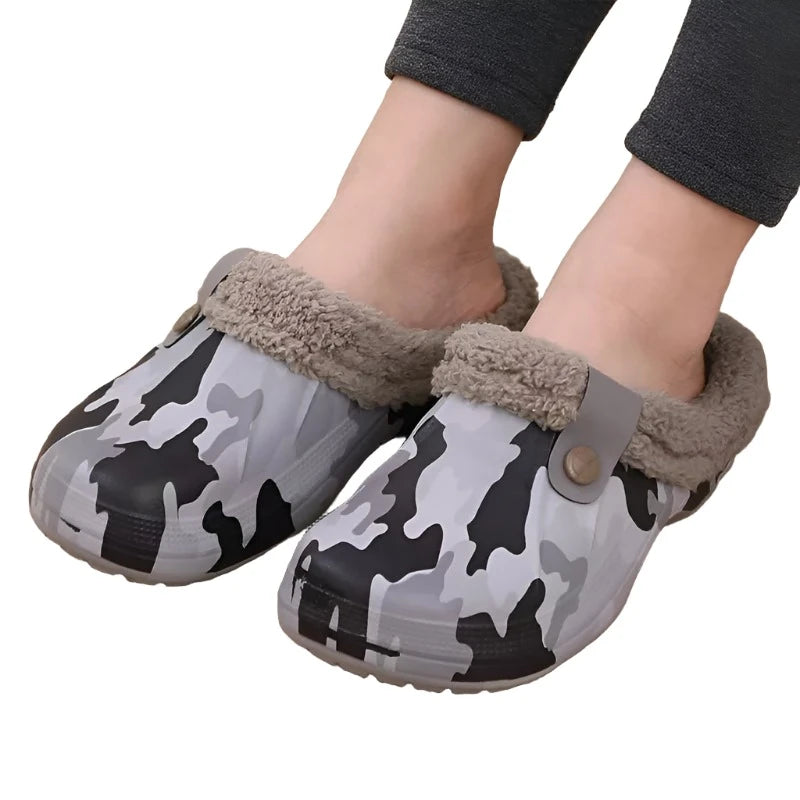 Plush Fur Clogs Slippers For Women Men Winter Soft Furry Slippers Waterproof Garden Shoes Multi-Use Indoor Home Shoes-Dollar Bargains Online Shopping Australia