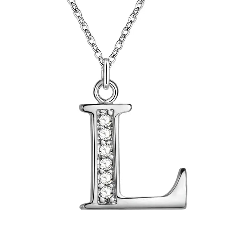 26 Letter A-Z Silver Plated Necklace Color Jewelry Pendant Metal Stamp-Dollar Bargains Online Shopping Australia