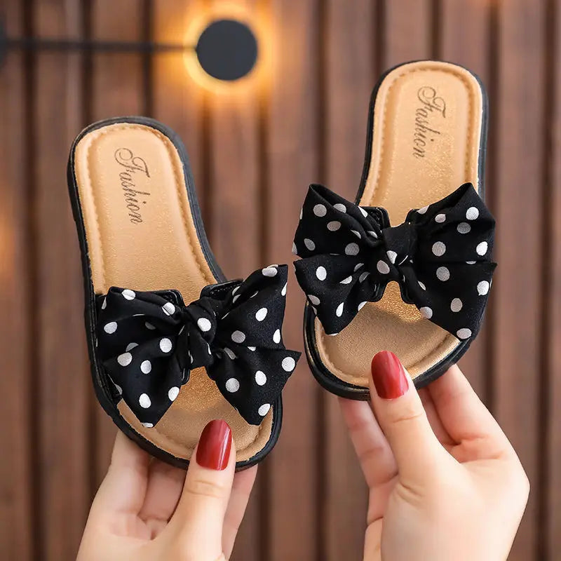Bow Flats Open Toe Slide Sandals Non-slip Flip Flops Children Home Slippers Kids Girls Summer Cute Beach Slippers Shoe-Dollar Bargains Online Shopping Australia