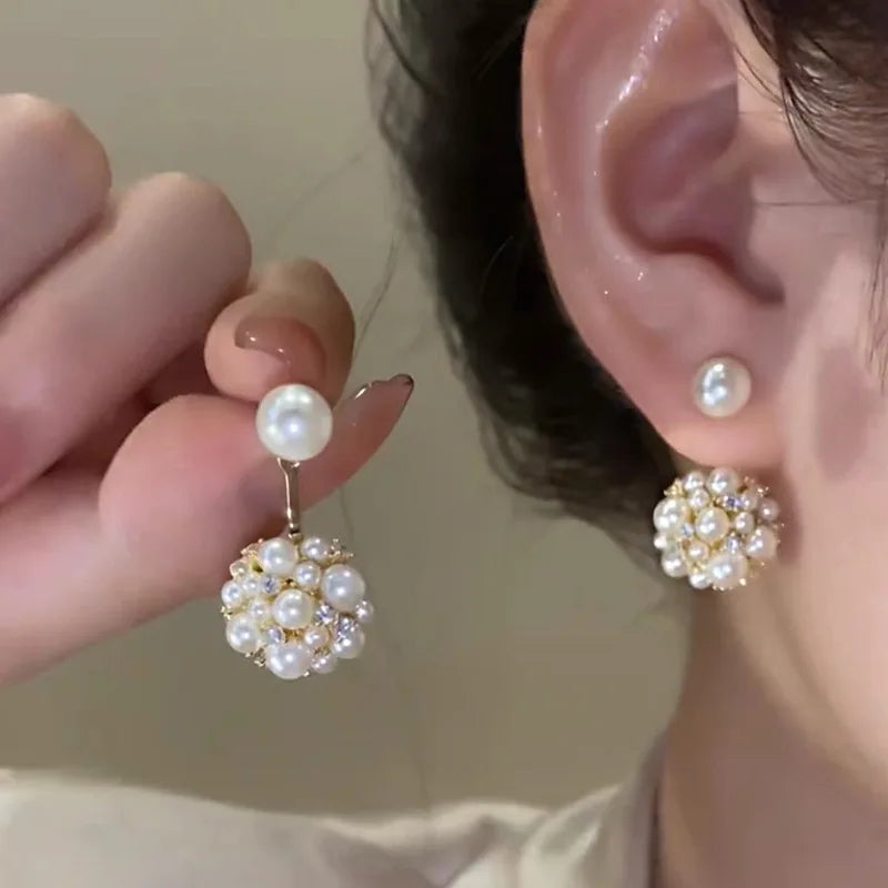 Simple Temperament Circle Pearl Earrings Fashion Small Versatile Earrings Women's Jewelry-Dollar Bargains Online Shopping Australia