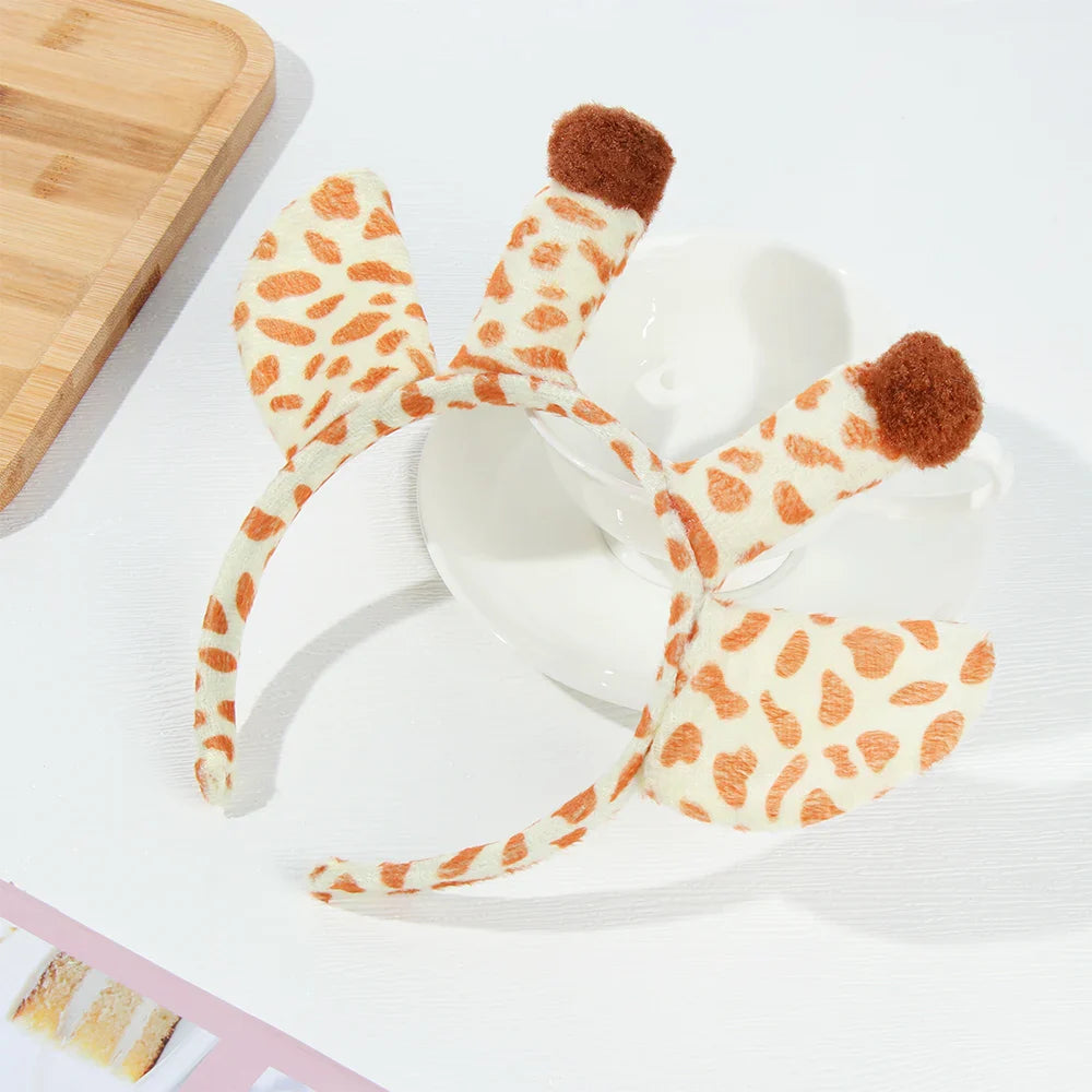 Fashion Animals Ears Headband Cartoon Plush Dog Zebra Tiger Hair Band Cosplay Birthday Party Headband Gift