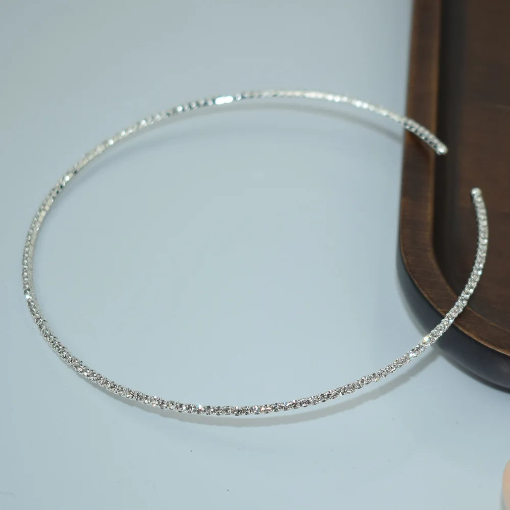 Necklace Women Simple Classic Rhinestones Choker Neck Necklaces Jewelry Open Collar Gift-Dollar Bargains Online Shopping Australia