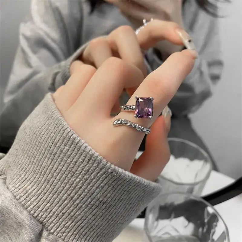 Gothic Rhinestones Open Snake Ring Adjustable Animal Rings Reptile for Men Women Fashion Punk Boy Girl Birthday Jewelry Gifts-Dollar Bargains Online Shopping Australia