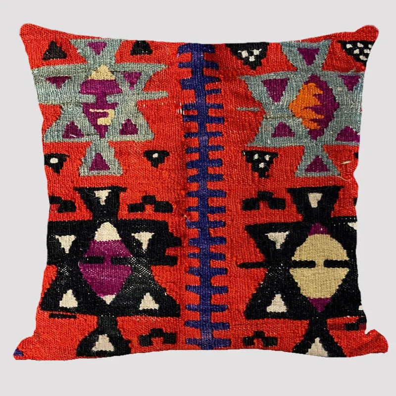 Bohemian Patterns Linen Cushions Case Multicolors Abstract Ethnic Geometry Print Decorative Pillows Case Living Room Sofa Pillow-Dollar Bargains Online Shopping Australia