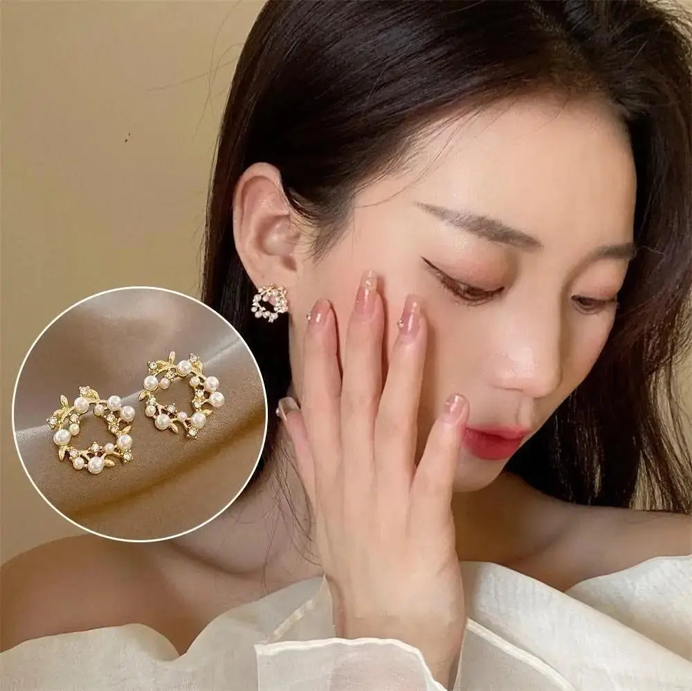 925 Silver Needle Korean Fashion Imitation Pear Earrings For Women Jewelry Luxury Women's Heart Stud Earrings-Dollar Bargains Online Shopping Australia