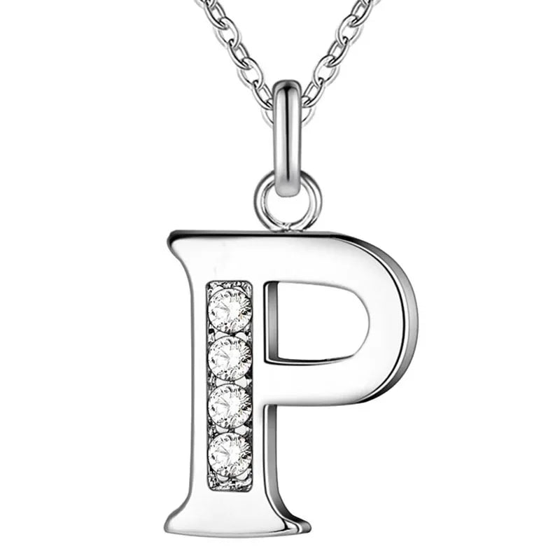 26 Letter A-Z Silver Plated Necklace Color Jewelry Pendant Metal Stamp-Dollar Bargains Online Shopping Australia