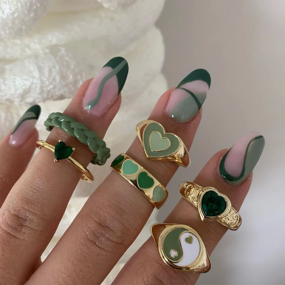 Drip Oil Love Set Ring For Women Simple Light Luxury Ladies Smiley Butterfly Jewelry Birthday Party Gifts-Dollar Bargains Online Shopping Australia