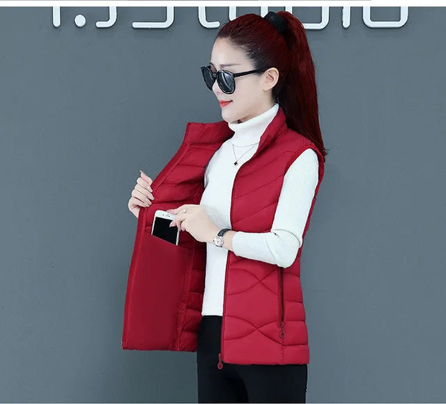 Woman Vest Autumn Winter Warm Down Cotton Vests Female Thick Removable Hooded Waistcoat Women's Sleeveless Jacket Vest Coat-Dollar Bargains Online Shopping Australia