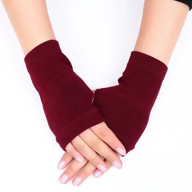 Winter Knitted Woolen Gloves Ins Fashion Y2K Men's Women's Half Finger Warm Five Pointed Star Fingerless Gloves Unisex-Dollar Bargains Online Shopping Australia