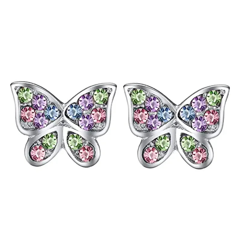 Unicorn Stud Earrings for Little Girl Kids Crystal Cat Butterfly Rainbow Heart Star Earring-Dollar Bargains Online Shopping Australia