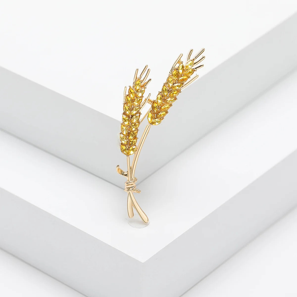 Brooch Men Women Meaningful Wheat Flag Rhinestone Badge Delicate Gift For New Year-Dollar Bargains Online Shopping Australia