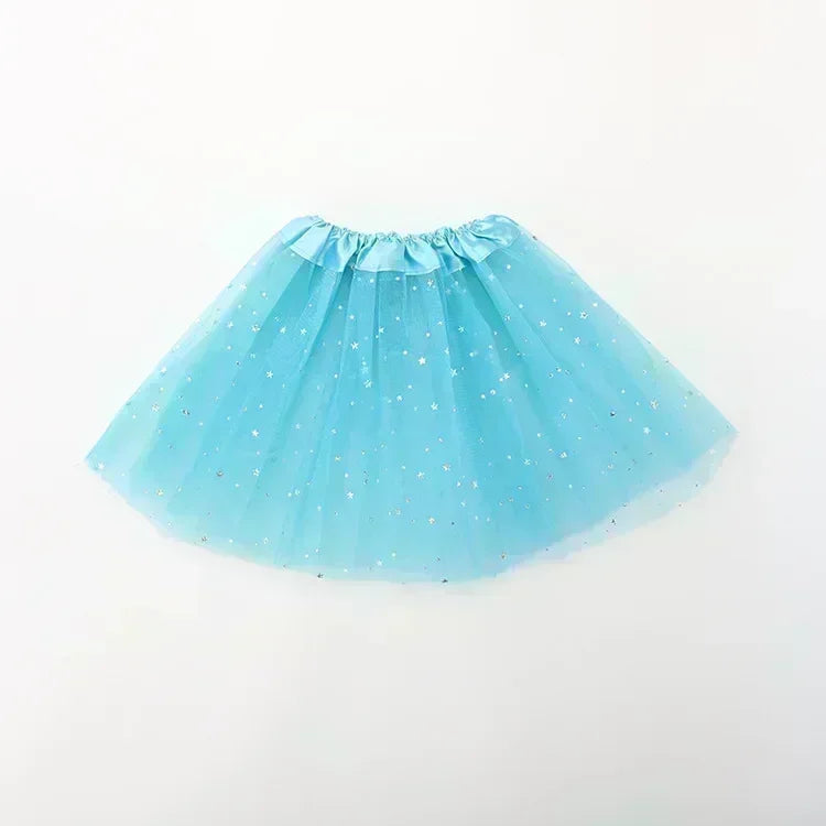 Kids Baby Star Glitter Dance Tutu Skirt For Girl Sequin 3 Layers Tulle Toddler Lace Pettiskirt Children Chiffon-Dollar Bargains Online Shopping Australia