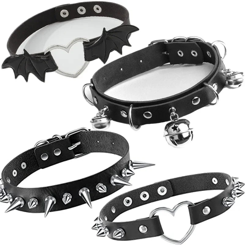 Cosplay Punk Collar Choker Sexy Harajuku PU Leather Black Chokers Necklace Chain Pendant Women Rock Gothic Neck Jewelry-Dollar Bargains Online Shopping Australia