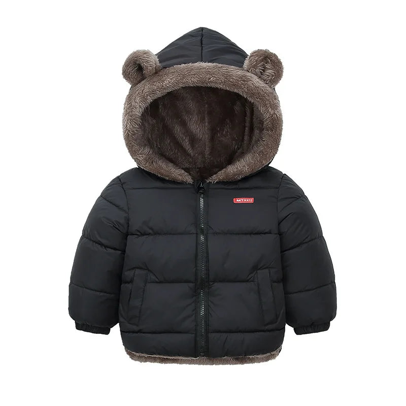 Baby Boys Girls Jacket Hooded Cotton Outerwear Children's Thick Fleece Coat Cashmere Padded Jackets Winter Boys Girls Warm Coats-Dollar Bargains Online Shopping Australia