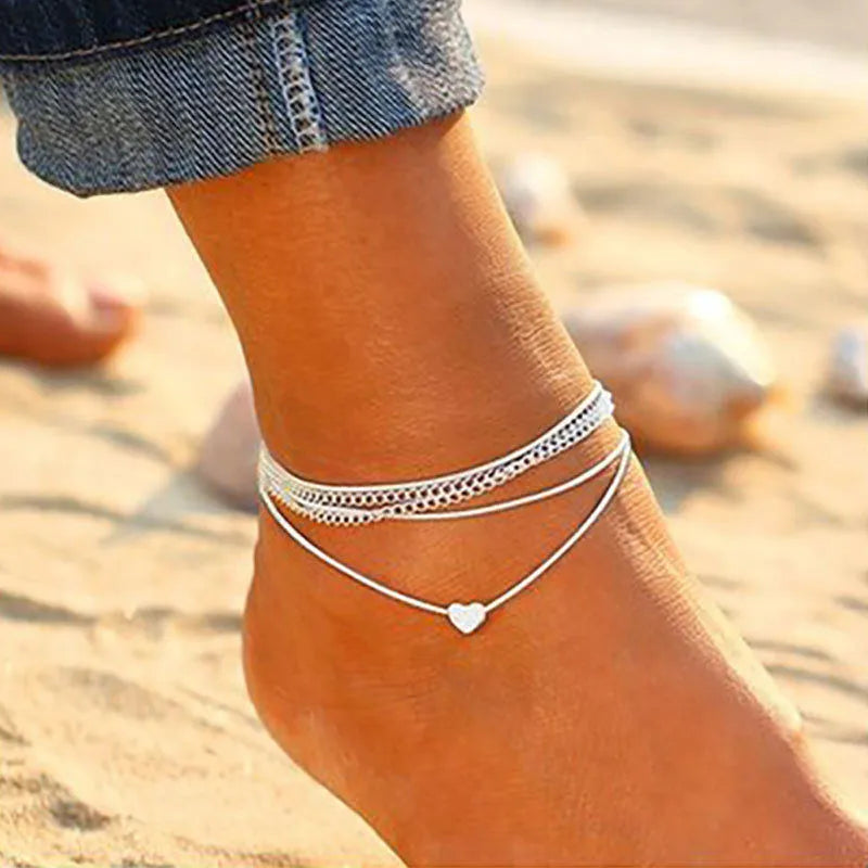 Fashion Colorful Crystal Beads Anklets for Women Boho Gold Color Chain Ankle Bracelet Leg Bracelet Ocean Beach Foot Jewelry-Dollar Bargains Online Shopping Australia