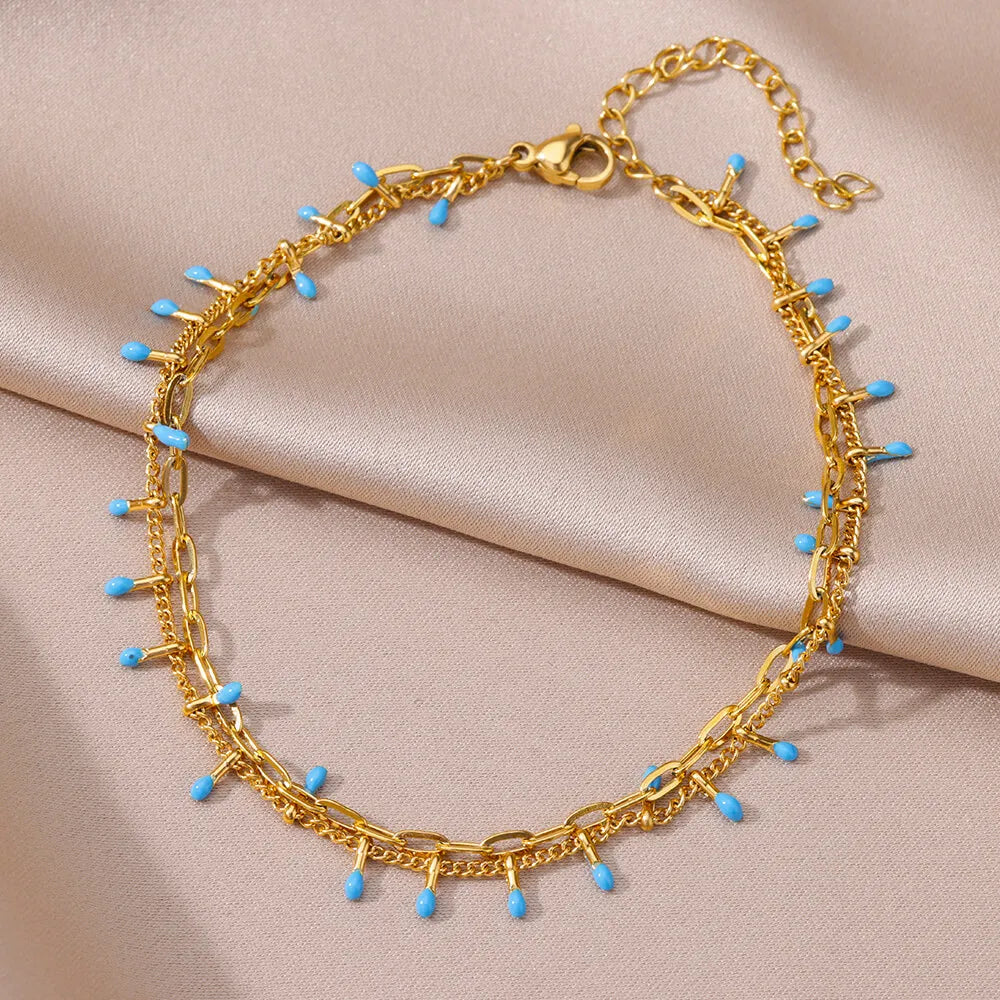 Anklets for Women Summer Beach Accessories Stainless Steel Imitation Pearl Chain Anklet Gold Color Leg Bracelets Bodychain Gifts-Dollar Bargains Online Shopping Australia