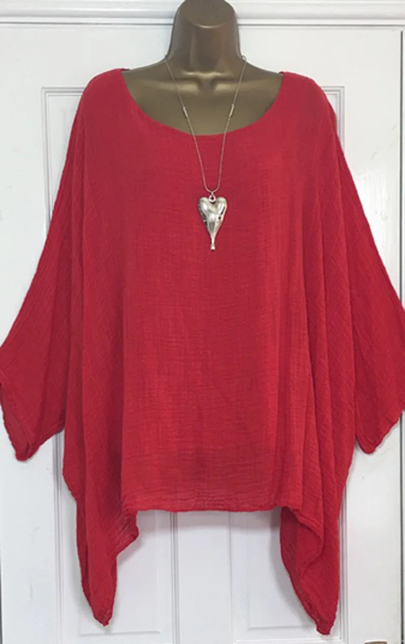 Womens Batwing Sleeve Solid Color Loose O-Neck 3/4 Sleeve Casual Elegance Blouse Ladies Top-Dollar Bargains Online Shopping Australia