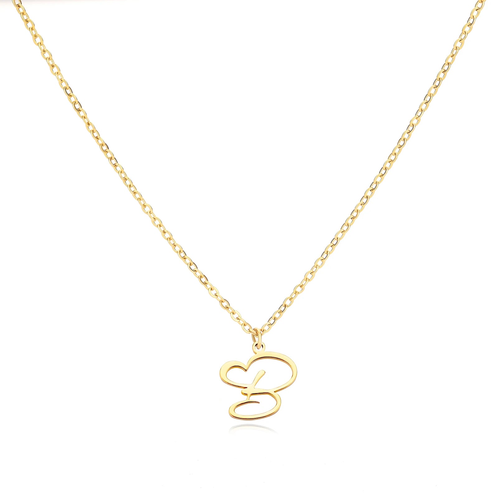 Heart Initial Letter Necklace for Women Gold Color Stainless Steel Necklace Jewelry Wedding Birthday-Dollar Bargains Online Shopping Australia