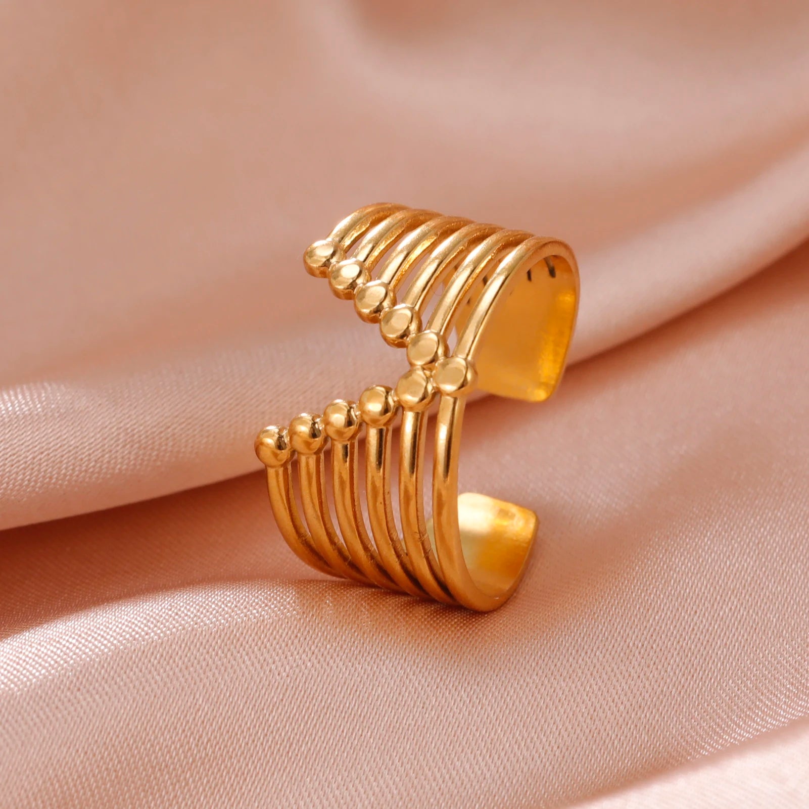 Women Rings Geometric Heart Aesthetic Adjustable Open Finger Ring Fashion Party Jewelry Gifts-Dollar Bargains Online Shopping Australia