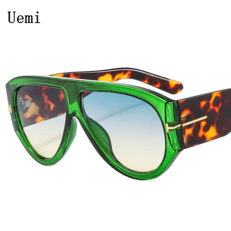 Retro Pilot Luxury Brand Sunglasses For Women Men Green Leopard Frame Female Sun Glasses Ins Trending Shades UV400 Eyeglasses-Dollar Bargains Online Shopping Australia