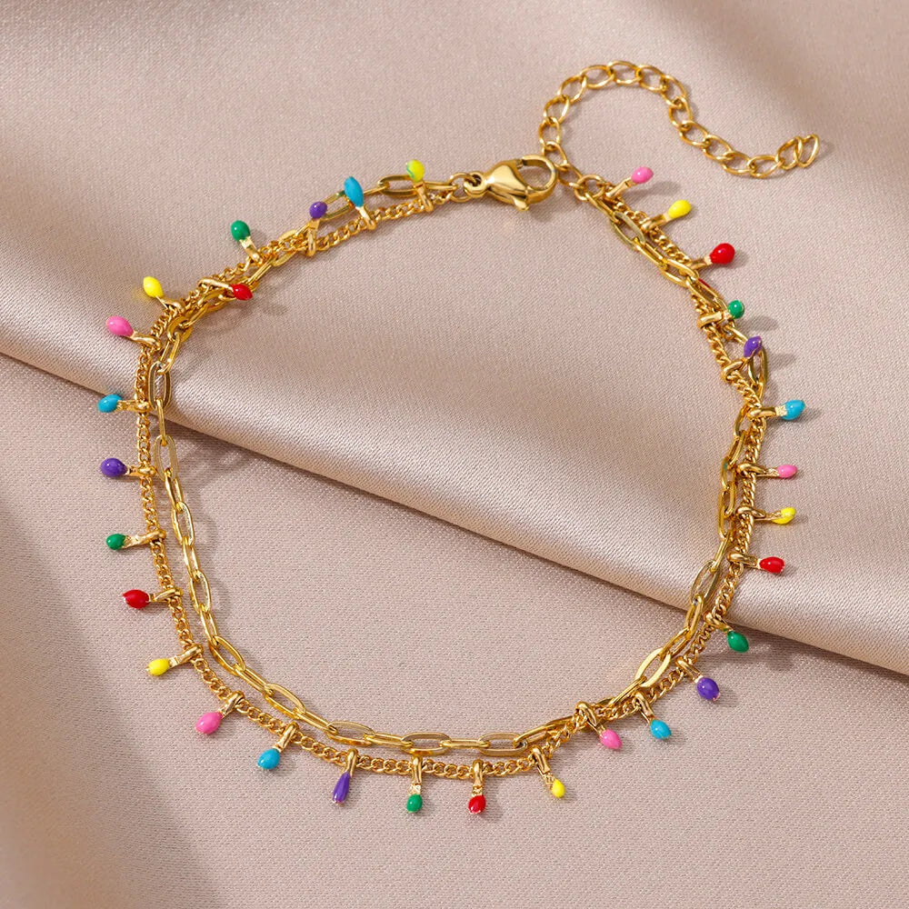 Anklets for Women Summer Beach Accessories Stainless Steel Imitation Pearl Chain Anklet Gold Color Leg Bracelets Bodychain Gifts-Dollar Bargains Online Shopping Australia
