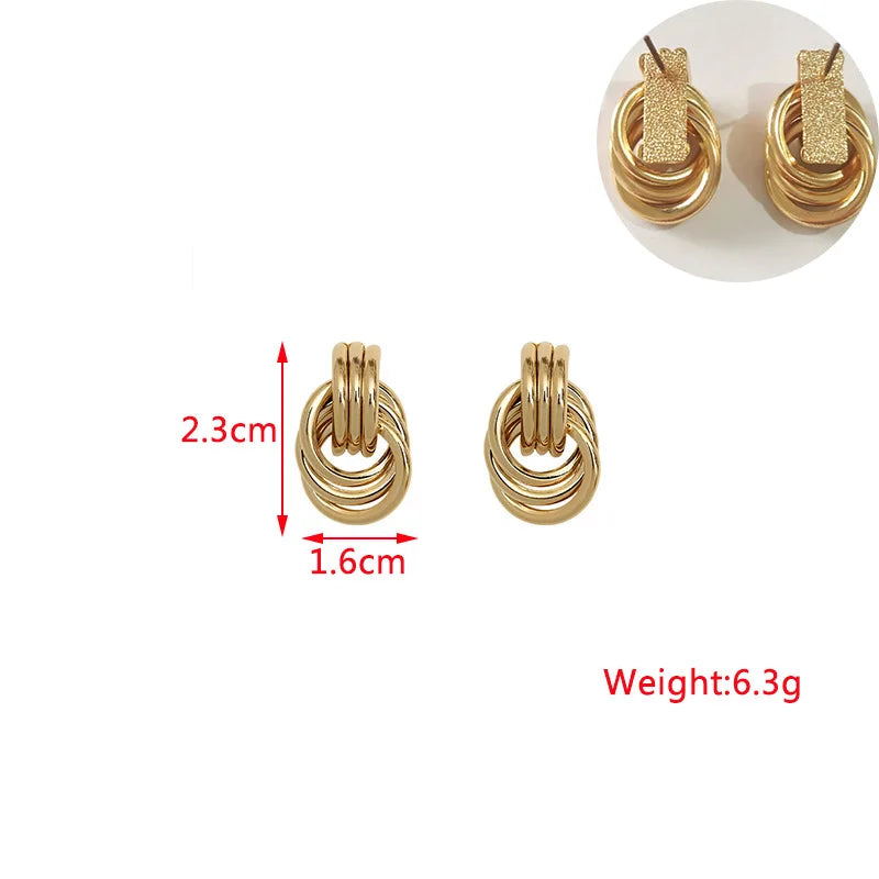 Twist Stud Earrings Gold Color Metal Women Earrings Rotating Spiral Unusual Earrings for Ladies European Jewelry-Dollar Bargains Online Shopping Australia