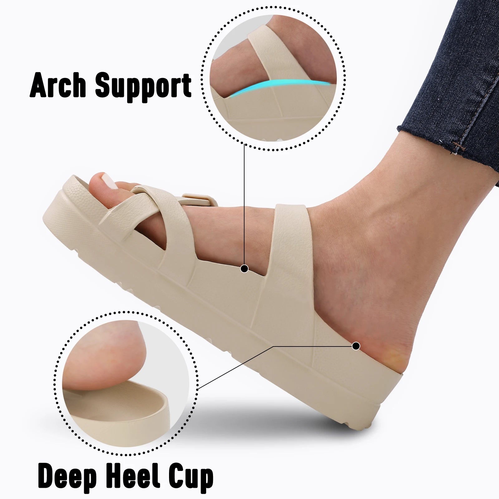 Flat Sandals Women Flat Sandals Women Flip-flops Summer Sandals Outdoor Women Platform Sandals Home Slippers-Dollar Bargains Online Shopping Australia