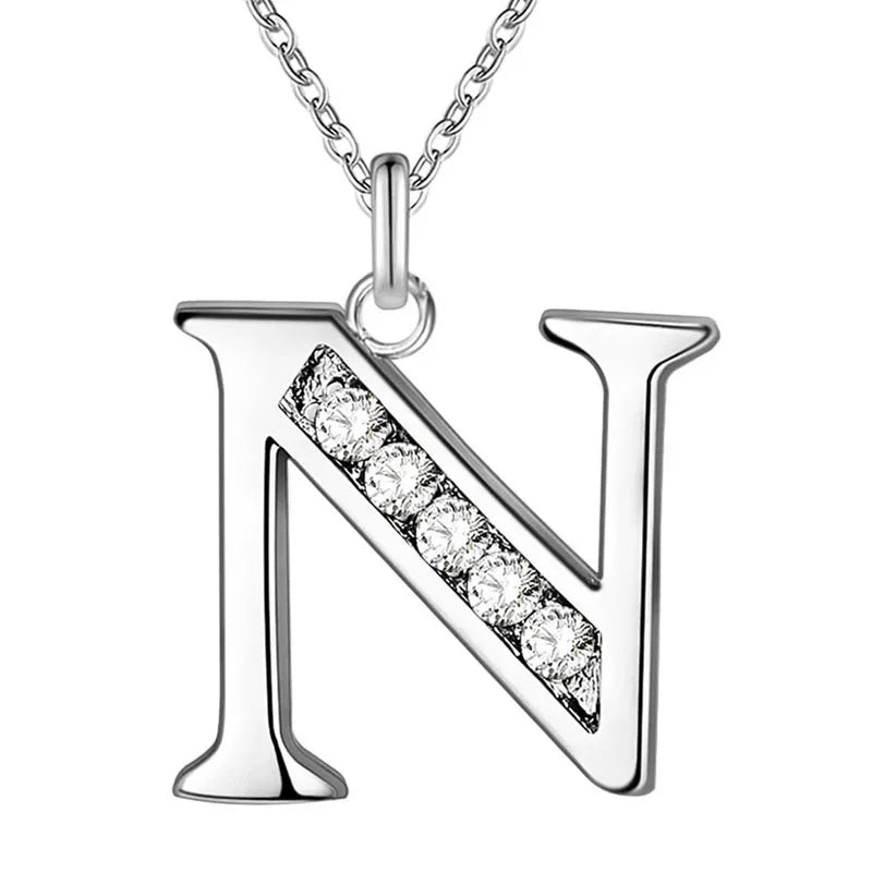 26 Letter A-Z Silver Plated Necklace Color Jewelry Pendant Metal Stamp-Dollar Bargains Online Shopping Australia