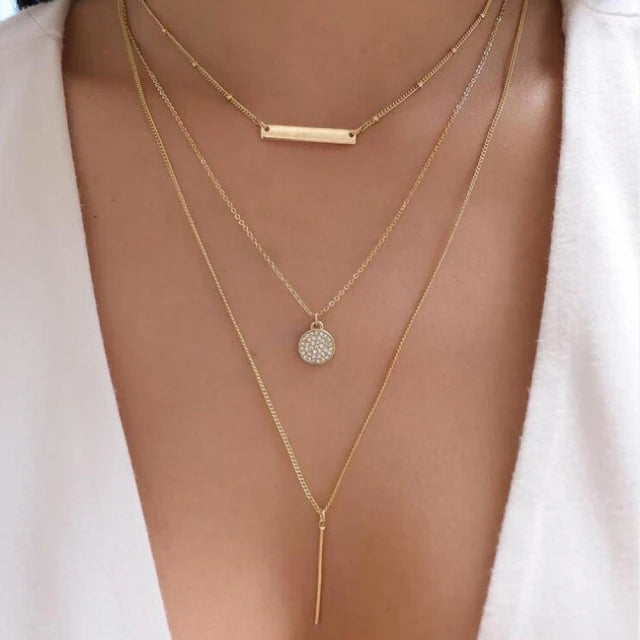 Bohemia Multilayer Crystal Butterfly Pendant Necklaces Women Hollow Heart Choker Necklace Fashion Jewelry Party-Dollar Bargains Online Shopping Australia