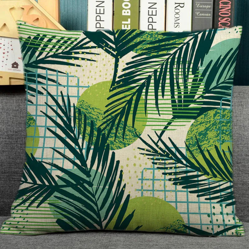 Nordic plant print cushion home decorative pillow 45x45cm pillowcase Modern sofa Decor tropical leaves seat back-Dollar Bargains Online Shopping Australia