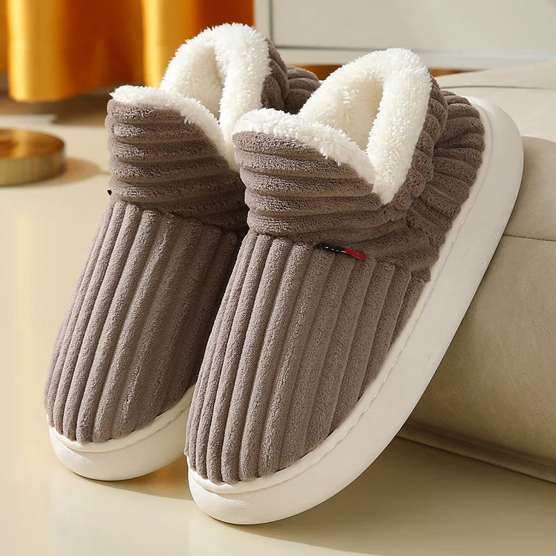 Unisex Home Men Cotton Slippers Casual Plush Shoes Warm Velvet Sneakers-Dollar Bargains Online Shopping Australia