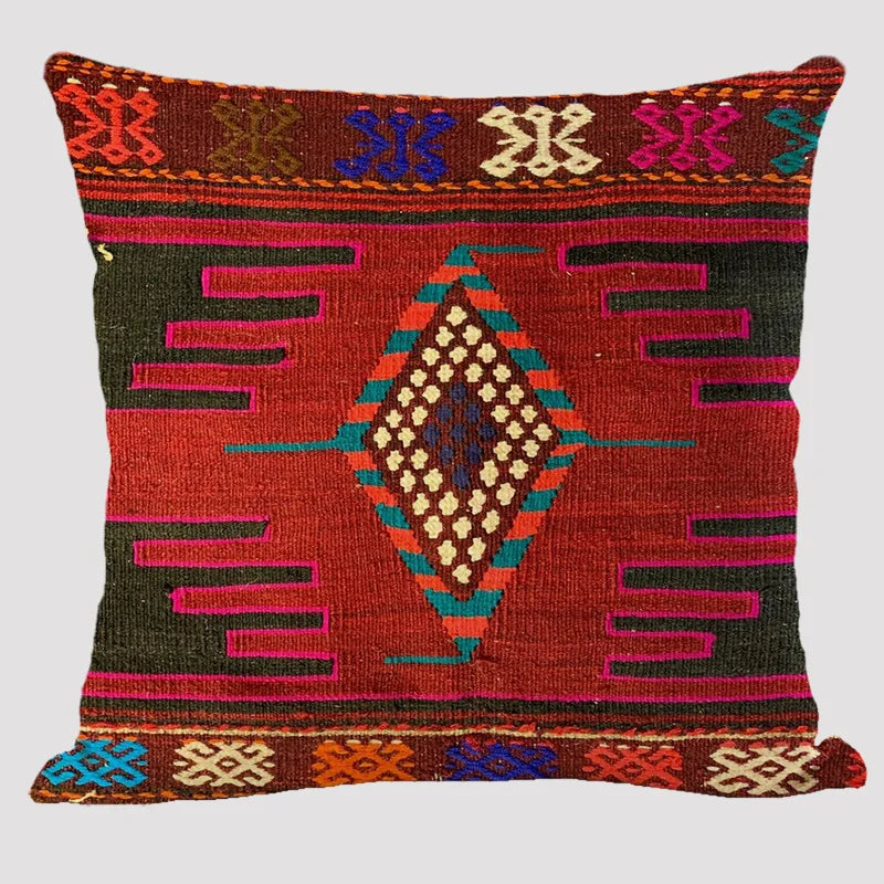 Bohemian Patterns Linen Cushions Case Multicolors Abstract Ethnic Geometry Print Decorative Pillows Case Living Room Sofa Pillow-Dollar Bargains Online Shopping Australia