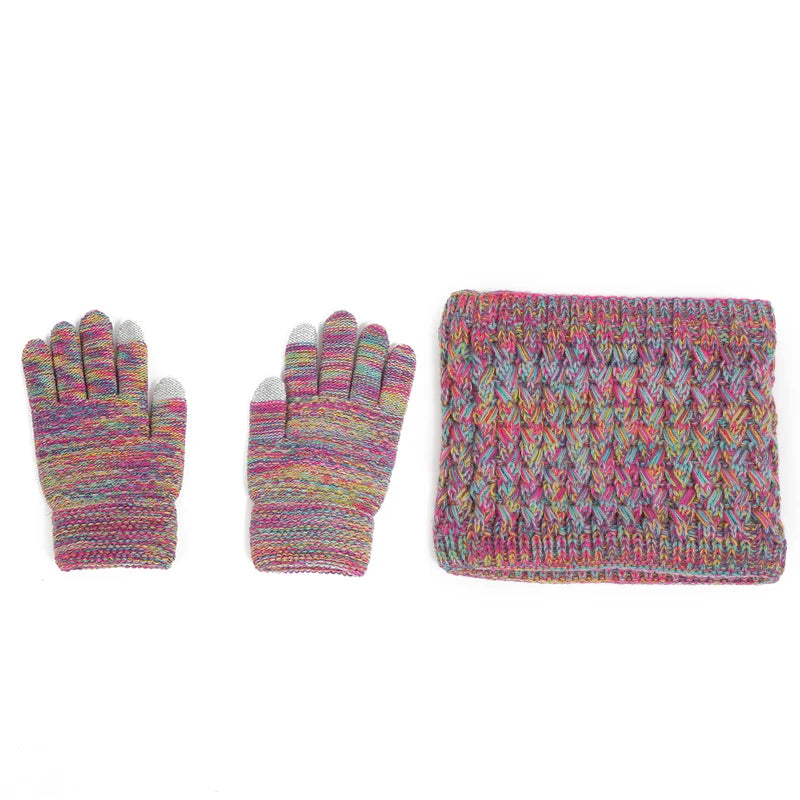 Imitation Cashmere Winter Baby Hat Gloves Scarf Set Fleece Warmer Scarves Thick Knitting Hats Boy Girl Cute Pompom Kids Beanie-Dollar Bargains Online Shopping Australia