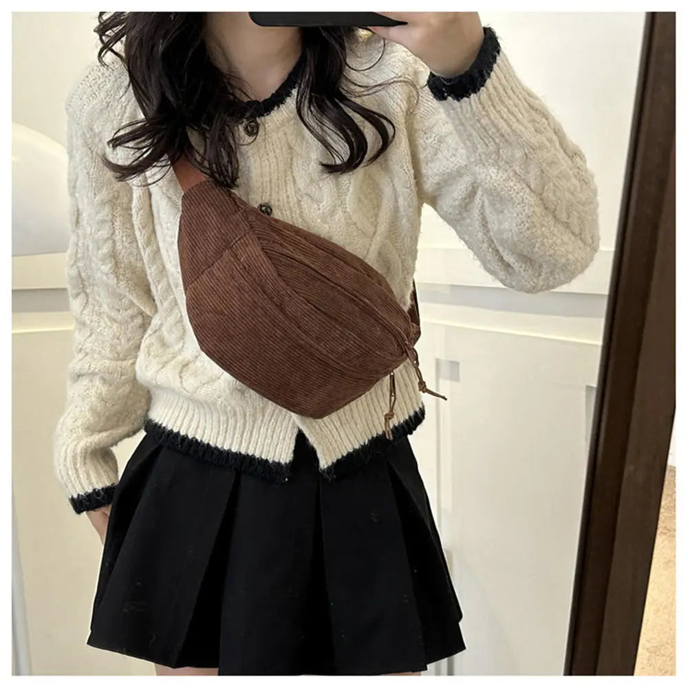 Women Embroidery Rhombus Chest Bag Multi-Layer Large-Capacity Single-Shoulder Diagonal Bag Casual Rhombus Chest Handbag-Dollar Bargains Online Shopping Australia