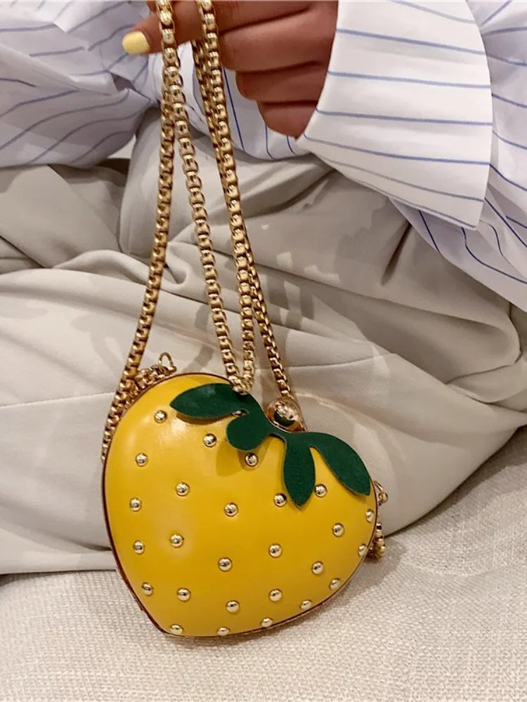 Mini Cute Strawberry Shape Purse Women Chain Shoulder Bag Fashion Flap Handbag Girl Creative Messenger Tote Clutch Bag-Dollar Bargains Online Shopping Australia
