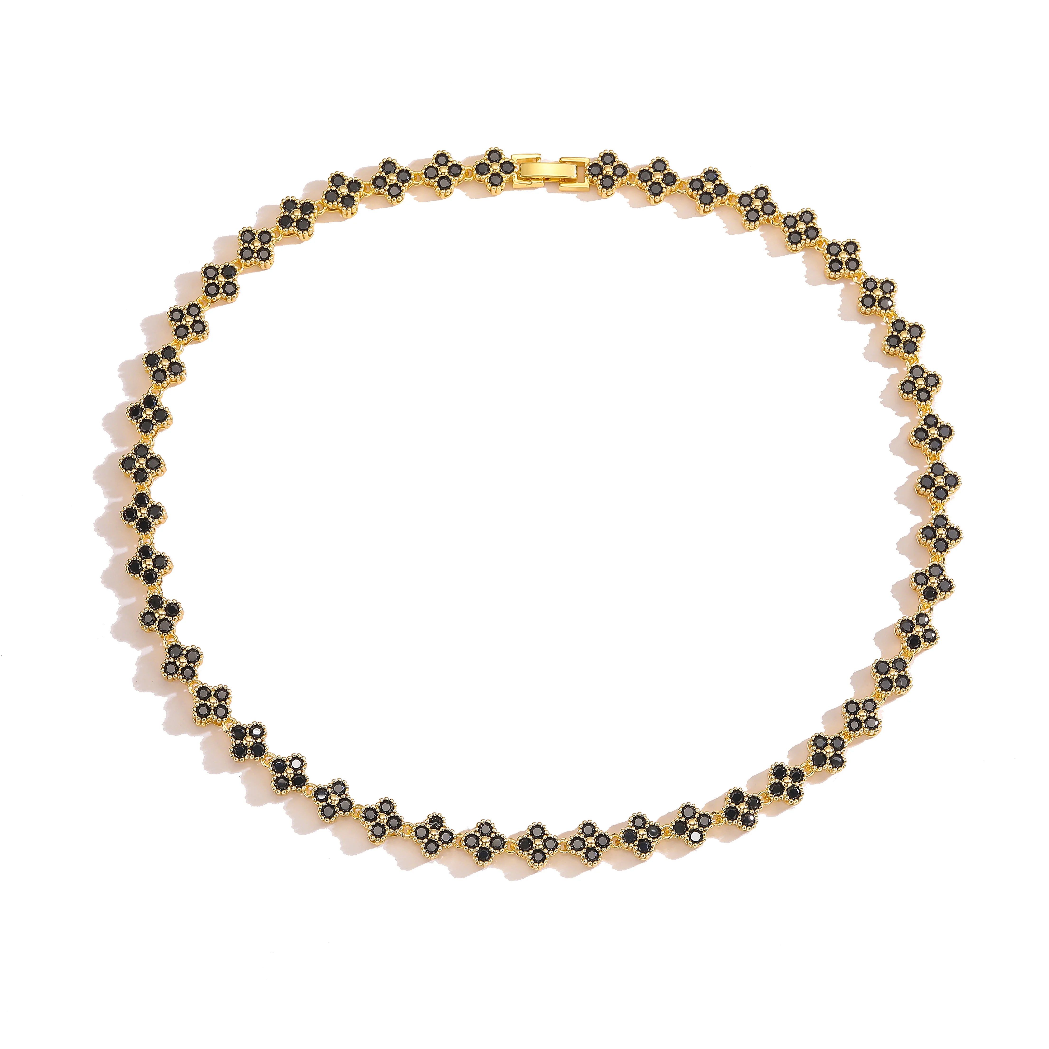 Brass Luxury Flower Jewelry Set for Women Necklace Bracelet Jewelry Gift-Dollar Bargains Online Shopping Australia