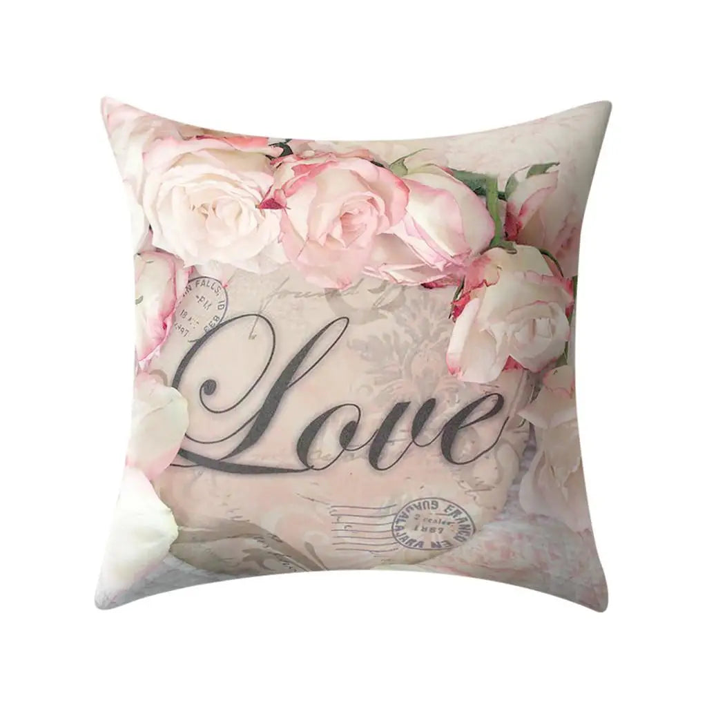 Floral Print Pillow Cover  Sofa Cushion  Home Decor