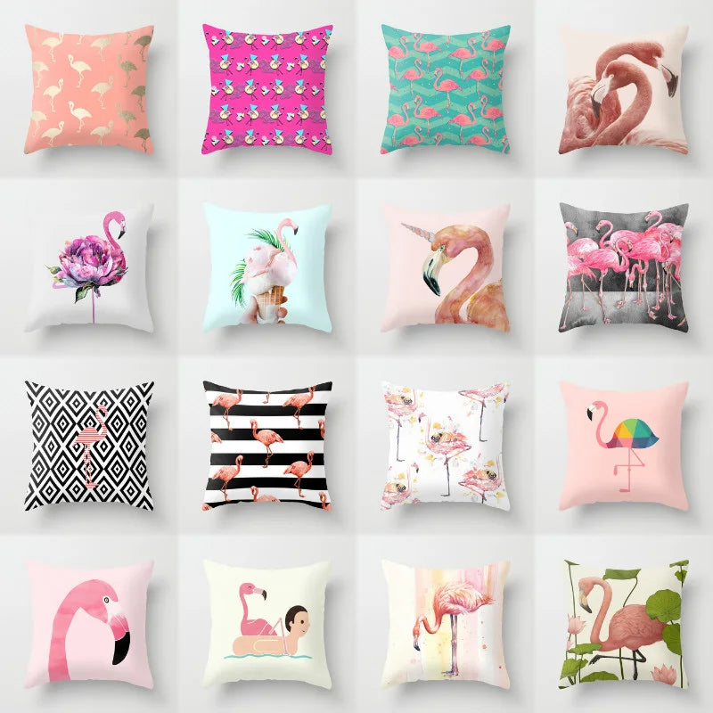 Pink Pillow Flamingo Backrest Headboard Decorative Cushion Nordic Style Office Nap Pillow Car Lumber Pad cute pillow removable-Dollar Bargains Online Shopping Australia
