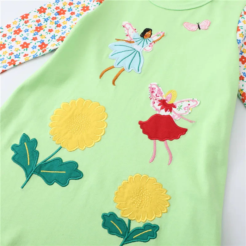 Princess Girls Dresses Fairy Tale Embroidery Autumn Spring Children's Costume Long Sleeve Dress-Dollar Bargains Online Shopping Australia