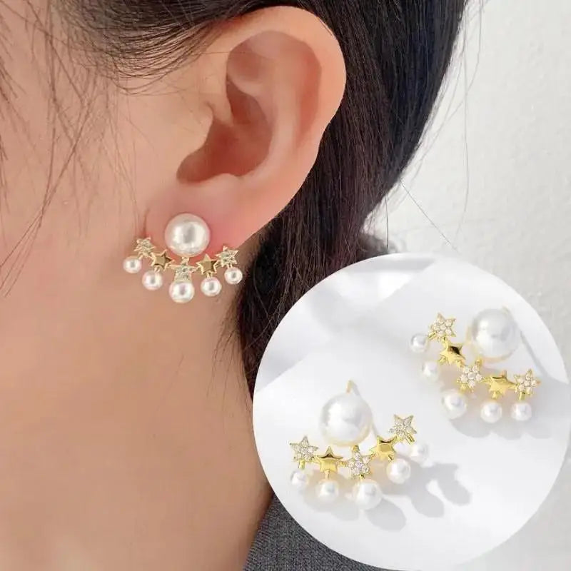 925 Silver Needle Korean Fashion Imitation Pear Earrings For Women Jewelry Luxury Women's Heart Stud Earrings-Dollar Bargains Online Shopping Australia