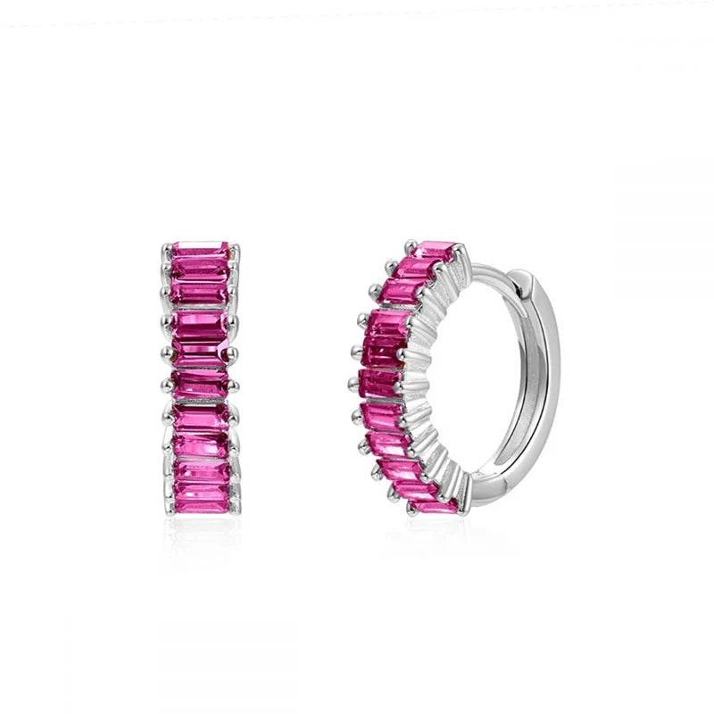 Gold Filled Stud Earrings Set For Women Ear Cuffs Colorful Zircon Dangle Hoop Earrings Fashion Party Jewelry-Dollar Bargains Online Shopping Australia