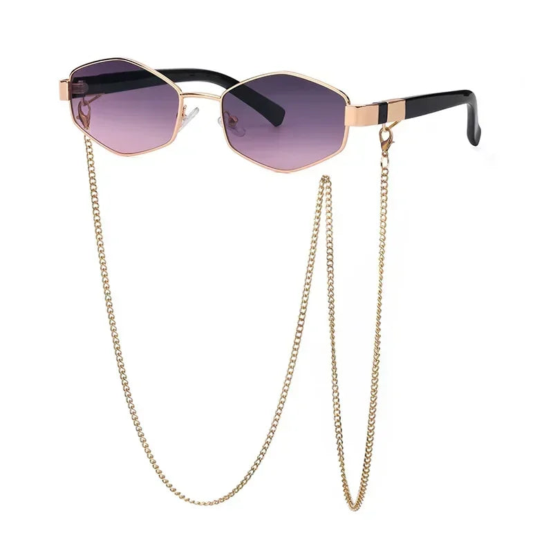 Vintage Sunglasses Women With Chain Small Frame Sun Glasses Eyewear UV400-Dollar Bargains Online Shopping Australia